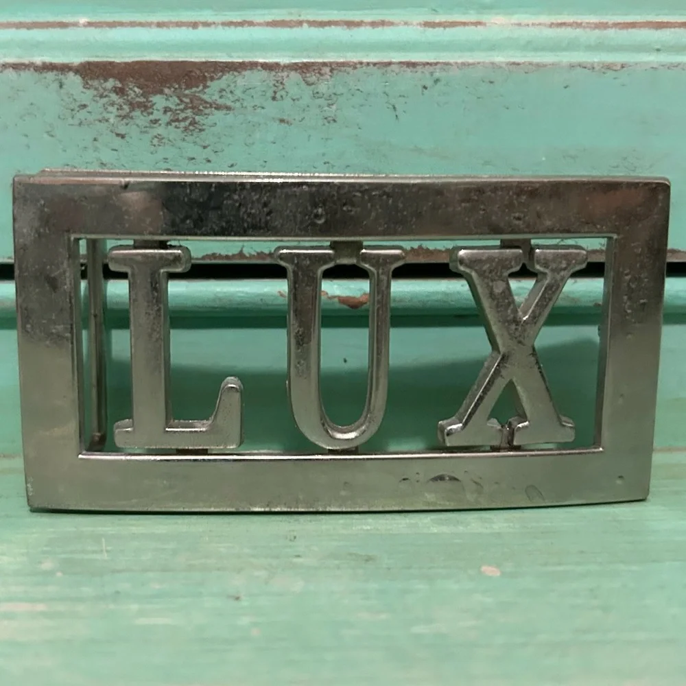 Vintage Lux Silvertone Chrome Custom Name Belt Buckle - Picture 3 of 8